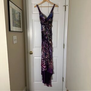 Dave & Johnny Multicolor Silk Maxi Dress